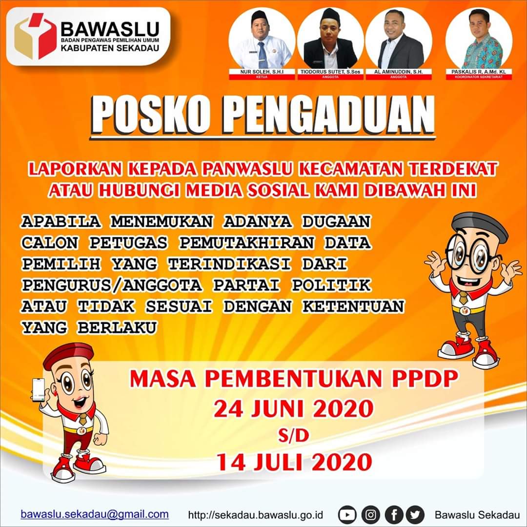 Bawaslu kabupaten sekadau membuka posko pengaduan bakal calon PPDP