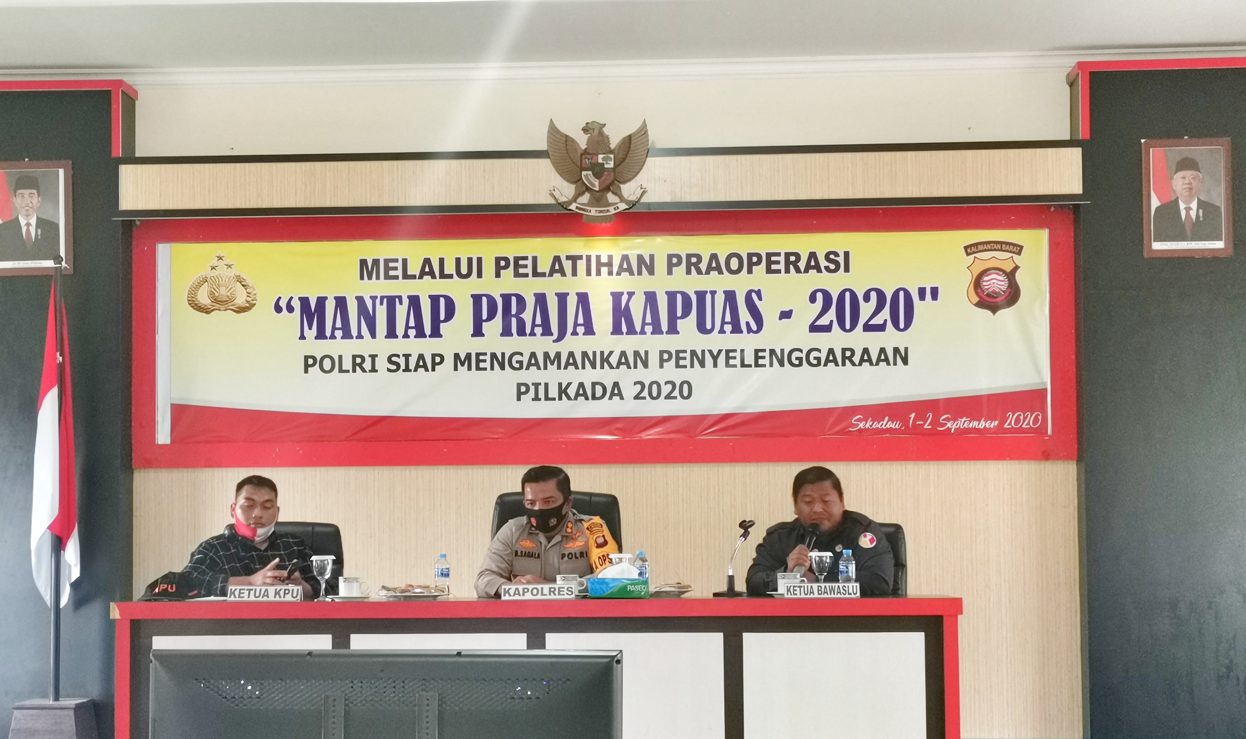 Bawaslu mengadiri undangan polres dalam acara Pelatihan praoperasi Mantap Praja Kapuas - 2020