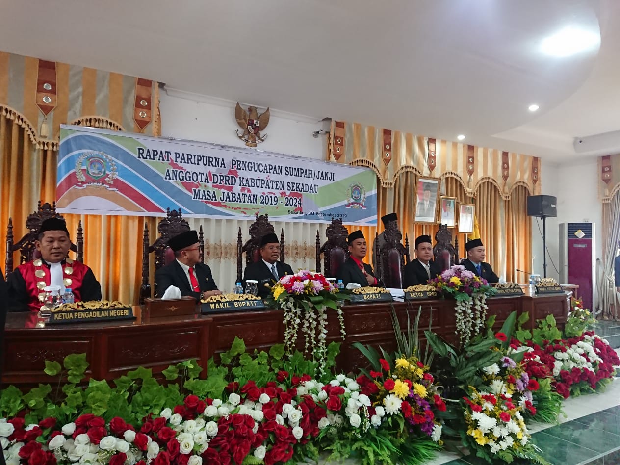 Pelantikan Anggota DPRD Kabupaten Sekadau masa jabatan 2019 - 2024