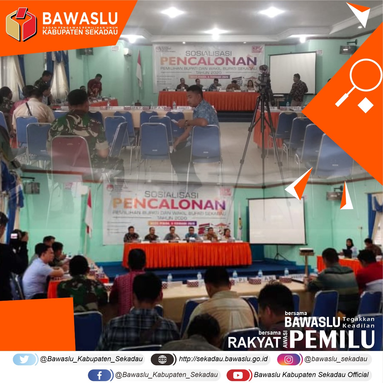 Bawaslu Sekadau Menghadiri Acara Sosialisasi Pencalonan yang diadakan oleh KPU Sekadau