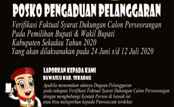 Posko pengaduan Verfak pilkada sekadau 2020