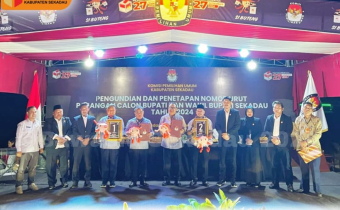 Pengundian Nomor Urut Pasangan Calon Bupati dan Wakil Bupati Sekadau Tahun 2024